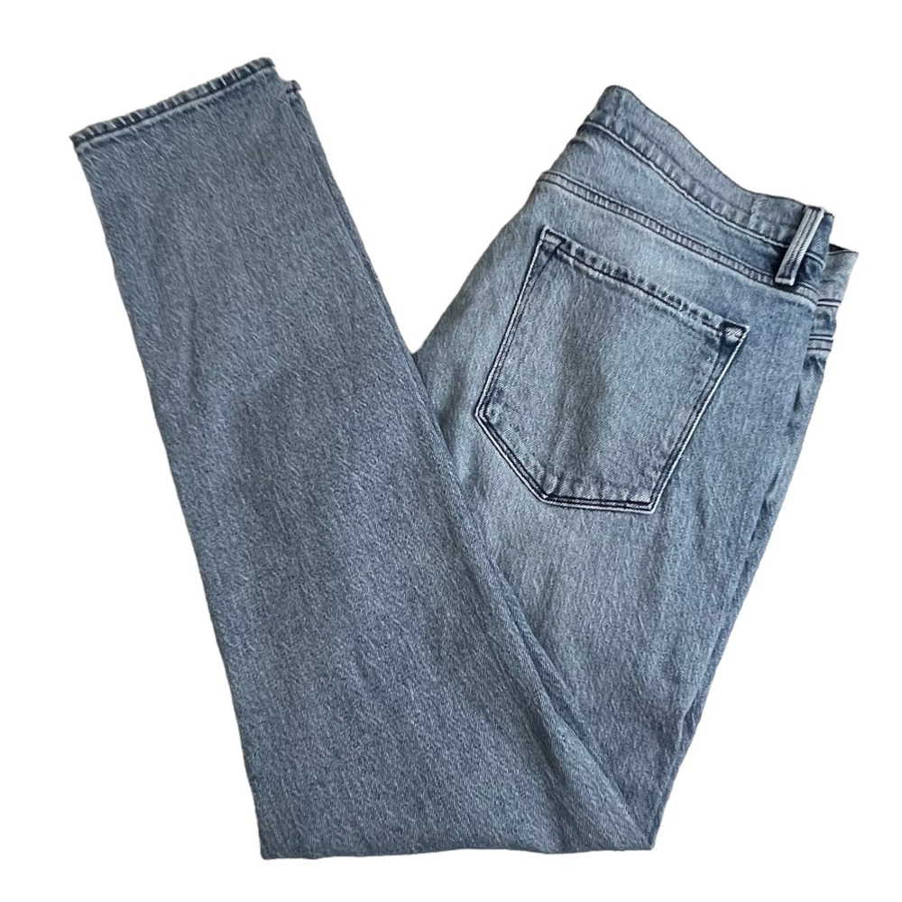 FRAME Womens 28 Le Garcon Slim Boyfriend Jeans Light Wash Distressed Blue Denim